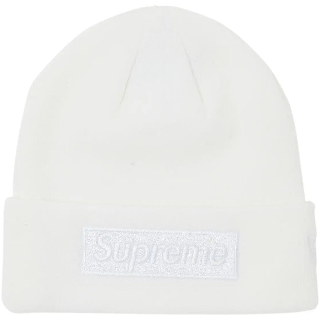 Supreme New Era Box Logo Beanie (FW23) White