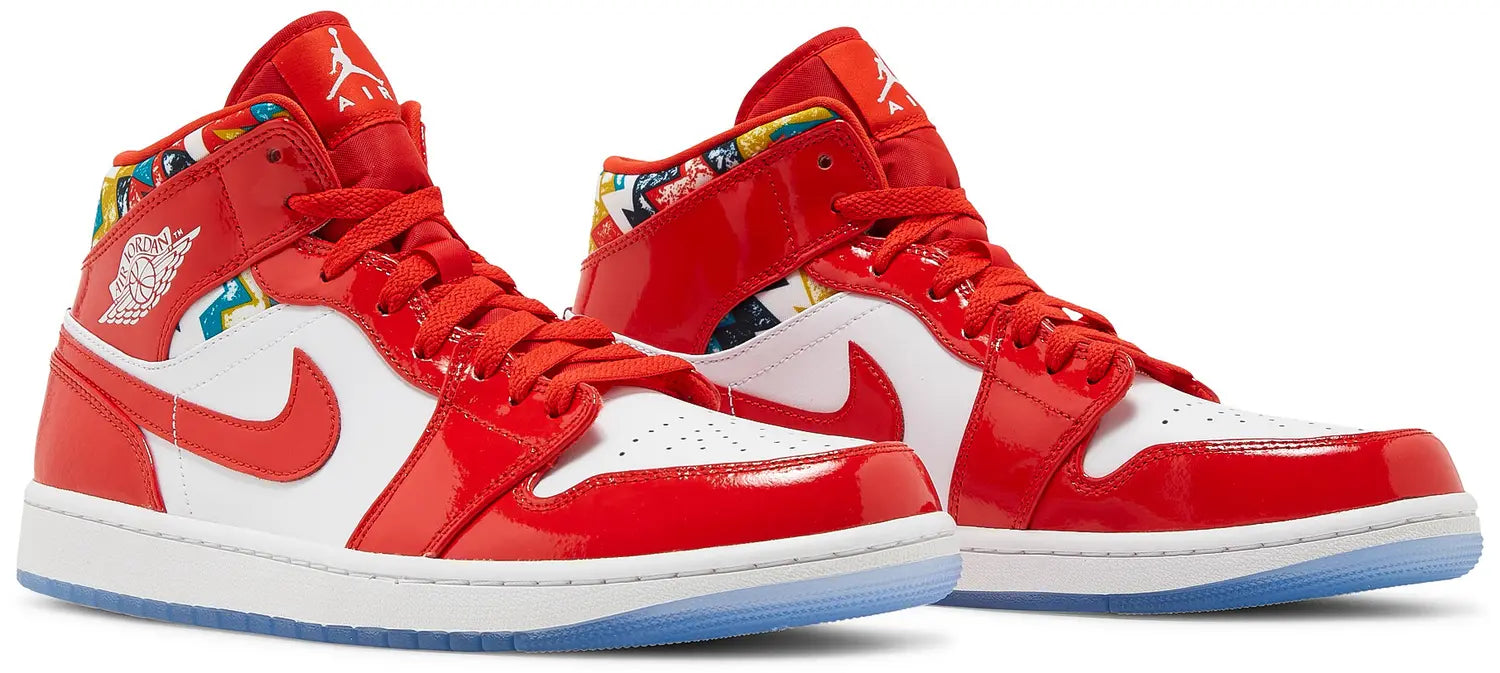 Jordan 1 Mid Barcelona Sweater Red Patent