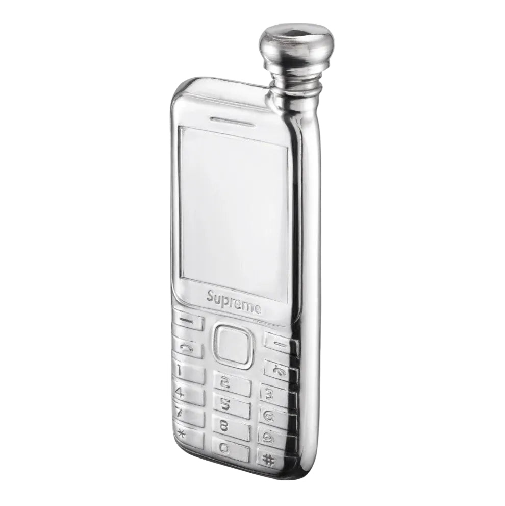 Supreme Burner Phone Pewter Flask Silver