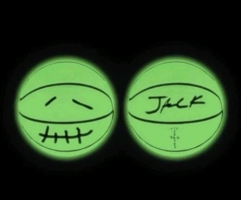 Travis Scott Cactus Jack CJ Smiley Glow in the Dark Basketball GITD SIZE 7 Green